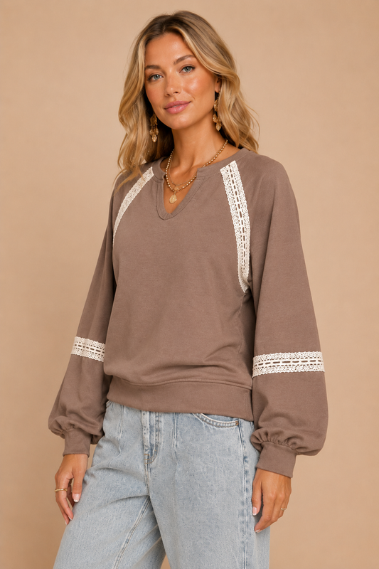 Colette Lace-Trimmed Top