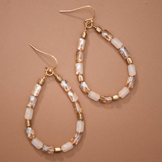 Teardrop Glass Crystal Earrings -