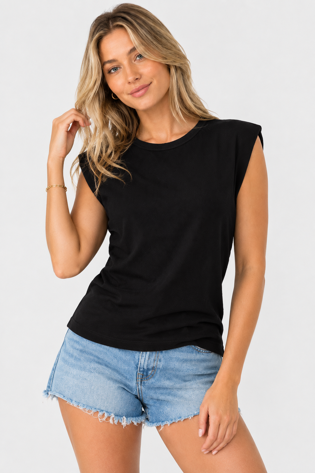 Terry Ribbed Gathered Top (3Colors)