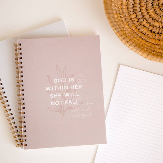God is Within Her Christian Spiral Softcover Journal Notebook