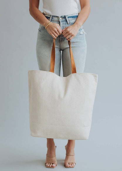 Cream Drink By The Pool Tote
