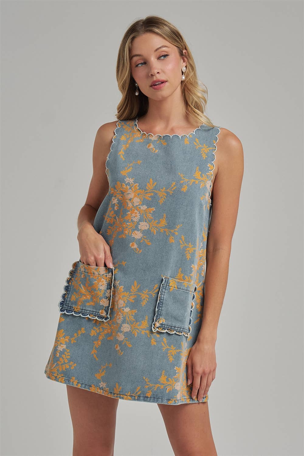 Sidney Scalloped Mini Dress