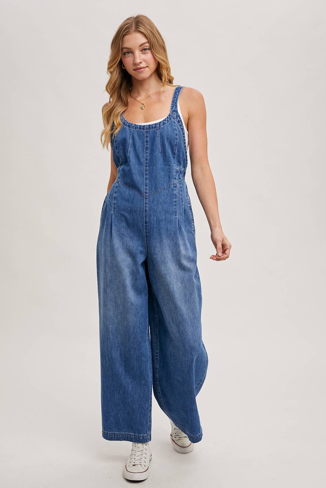 Macie Denim Overall Jumpsuit ( Light Wash)