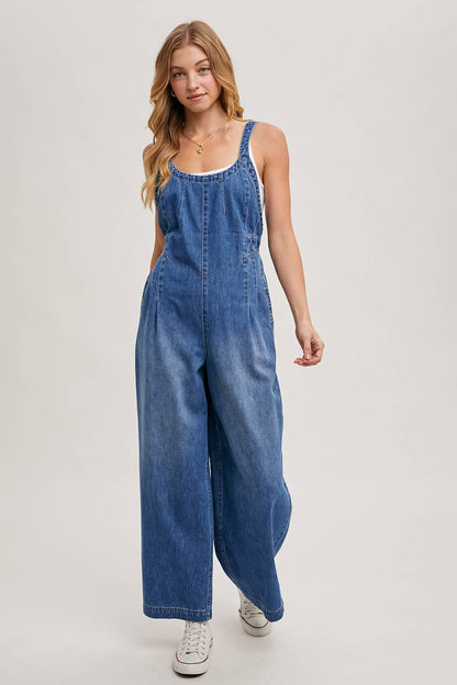 Macie Denim Overall Jumpsuit ( Light Wash)