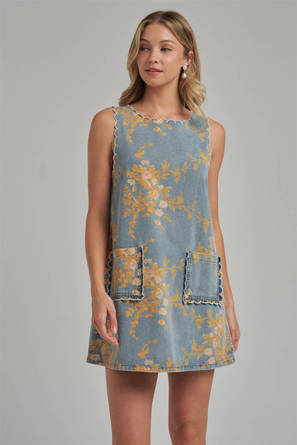 Sidney Scalloped Mini Dress