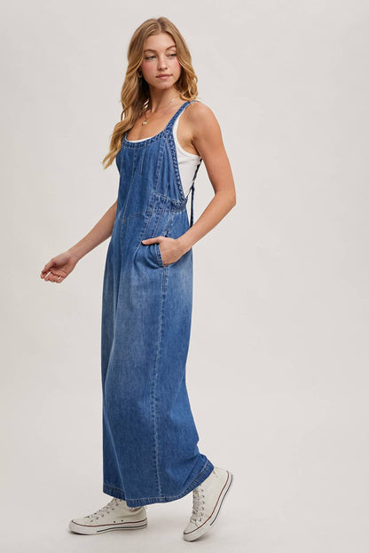 Macie Denim Overall Jumpsuit ( Light Wash)