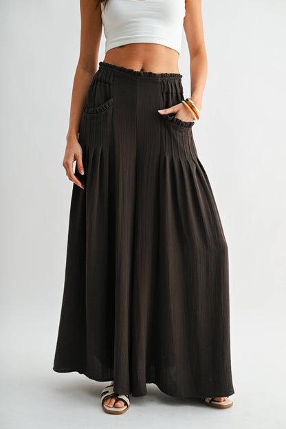 Carrie Wide-Leg Palazzo Brown