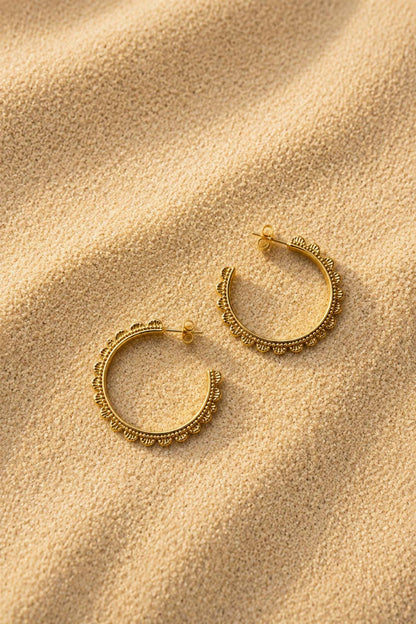 Luxe Gold Scalloped Hoops