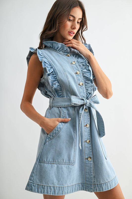 Cecily SLEEVELESS DENIM DRESS