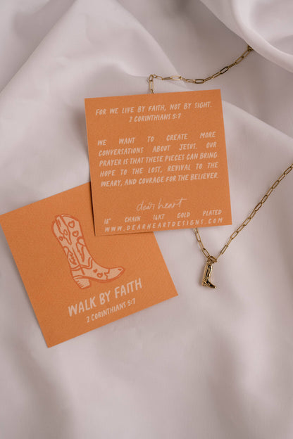Walk By Faith Charm Necklace I Christian Jewelry