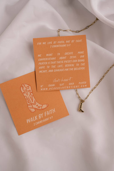 Walk By Faith Charm Necklace I Christian Jewelry