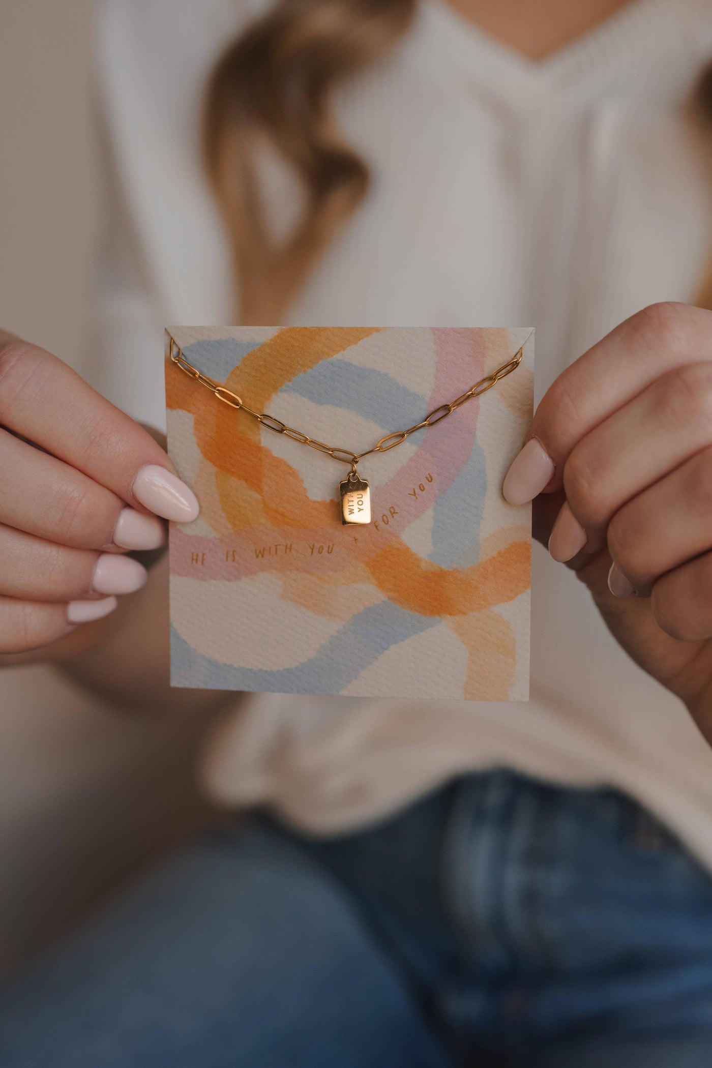 With You Mini Tag Necklace | Christian Jewelry