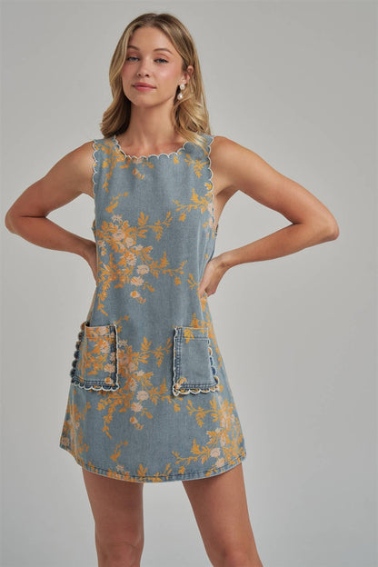 Sidney Scalloped Mini Dress