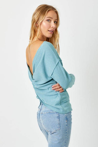 57576 Back Twist Dolman Top