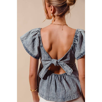 DENIM BABYDOLL TOP