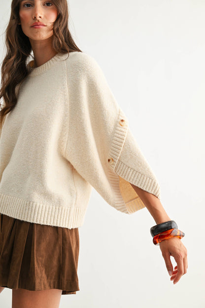 Brittany Button Sleeve Sweater