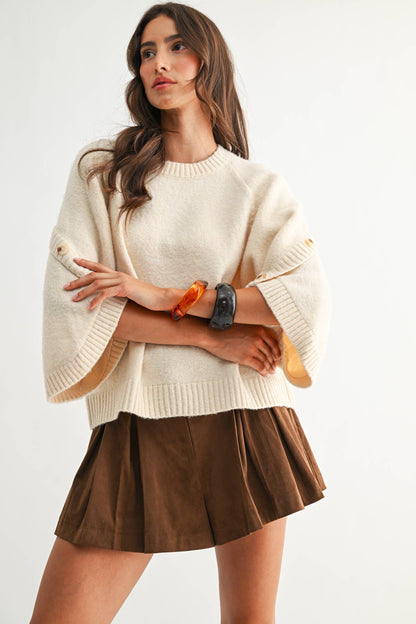 Brittany Button Sleeve Sweater