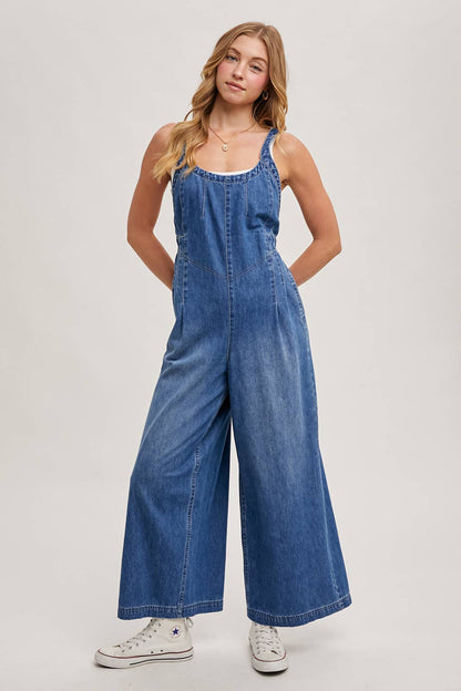 Macie Denim Overall Jumpsuit ( Light Wash)