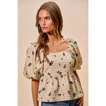 Rose Square Neck Top