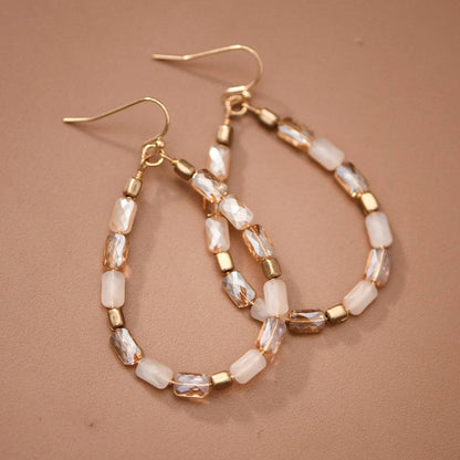 Teardrop  Glass Crystal Earrings -