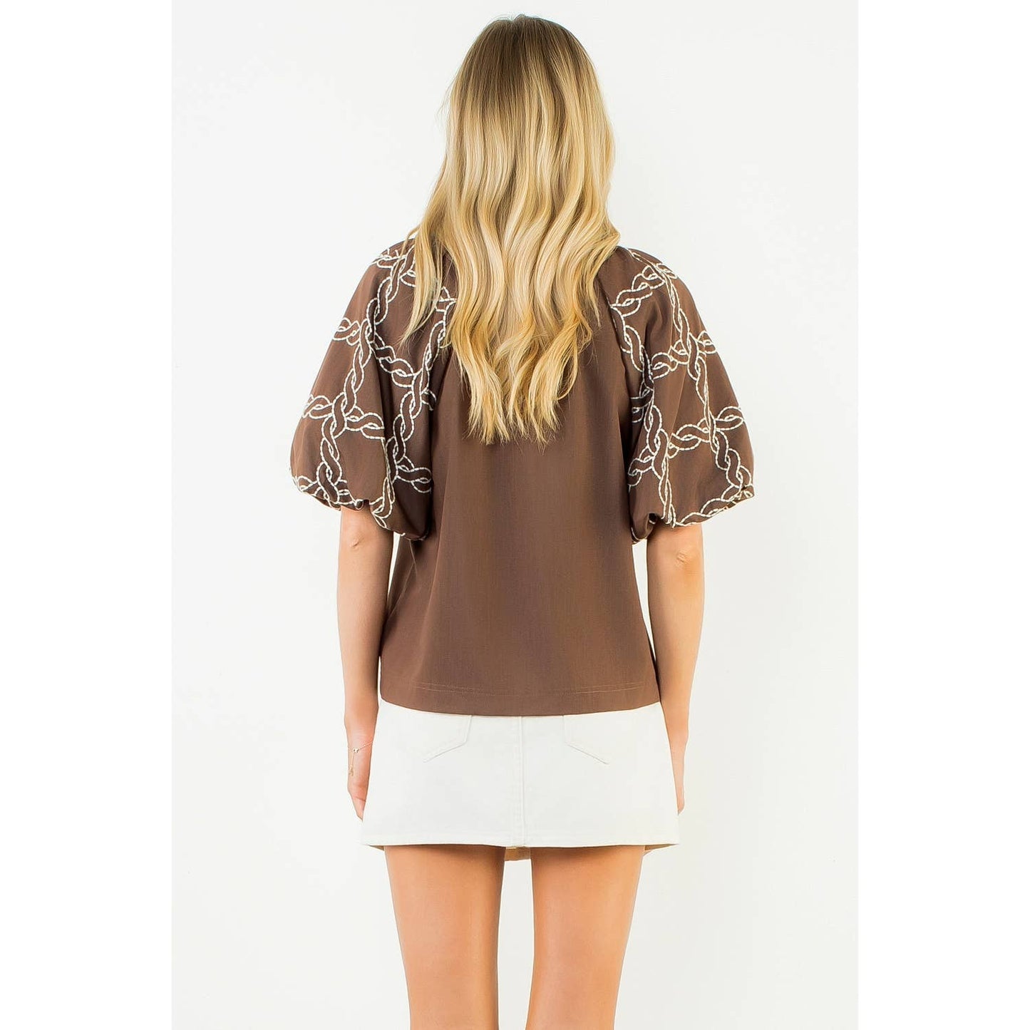 Emory Embroidered Sleeve ( Navy or Brown )