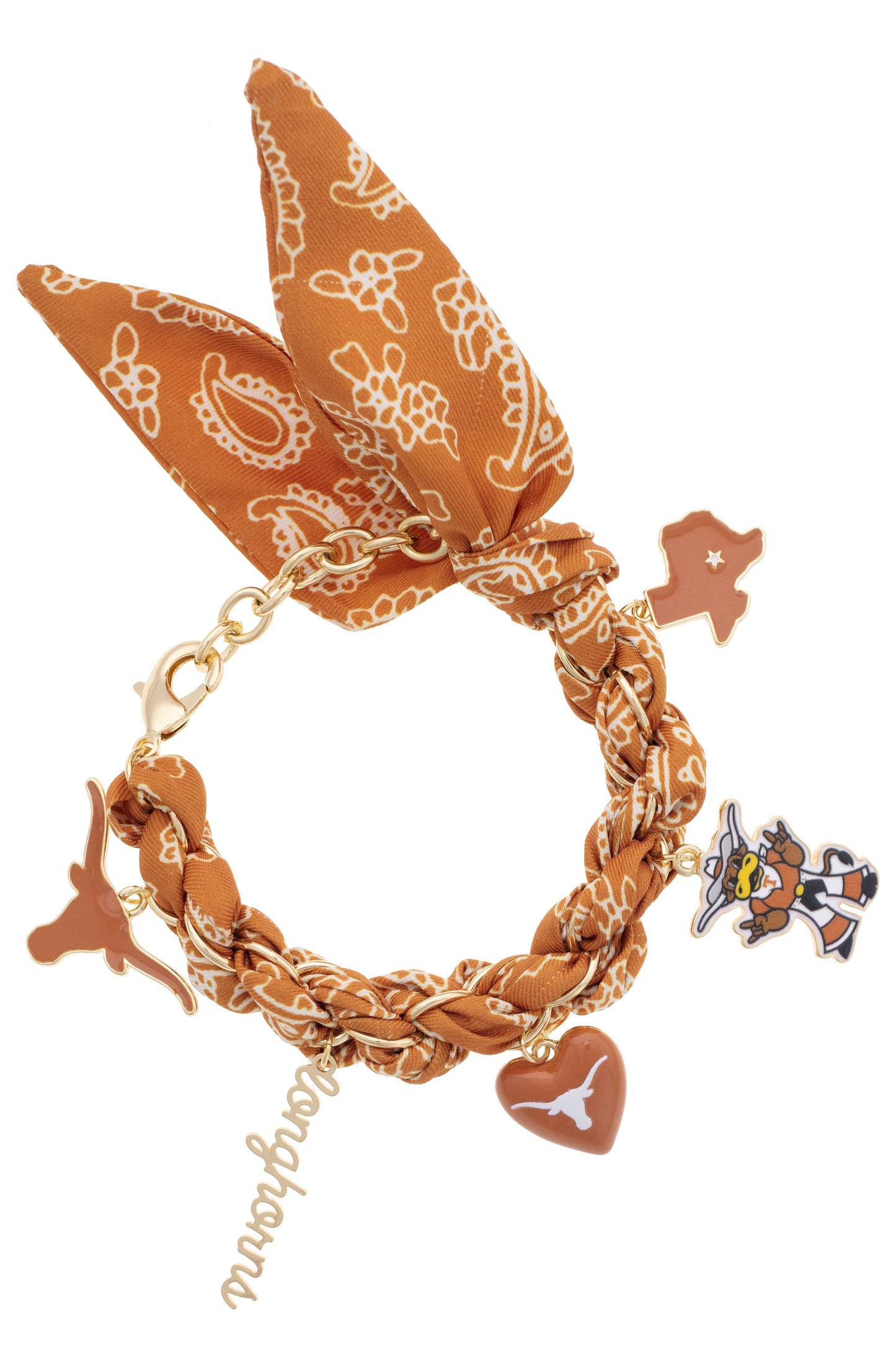 Texas Longhorns Bandana Charm Bracelet