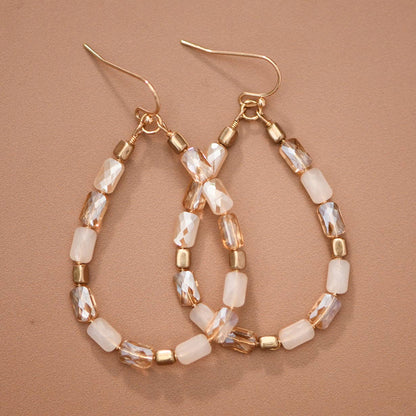 Teardrop  Glass Crystal Earrings -