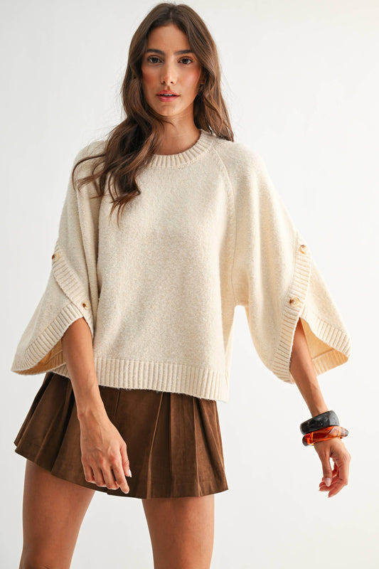 Brittany Button Sleeve Sweater