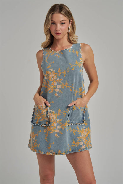 Sidney Scalloped Mini Dress