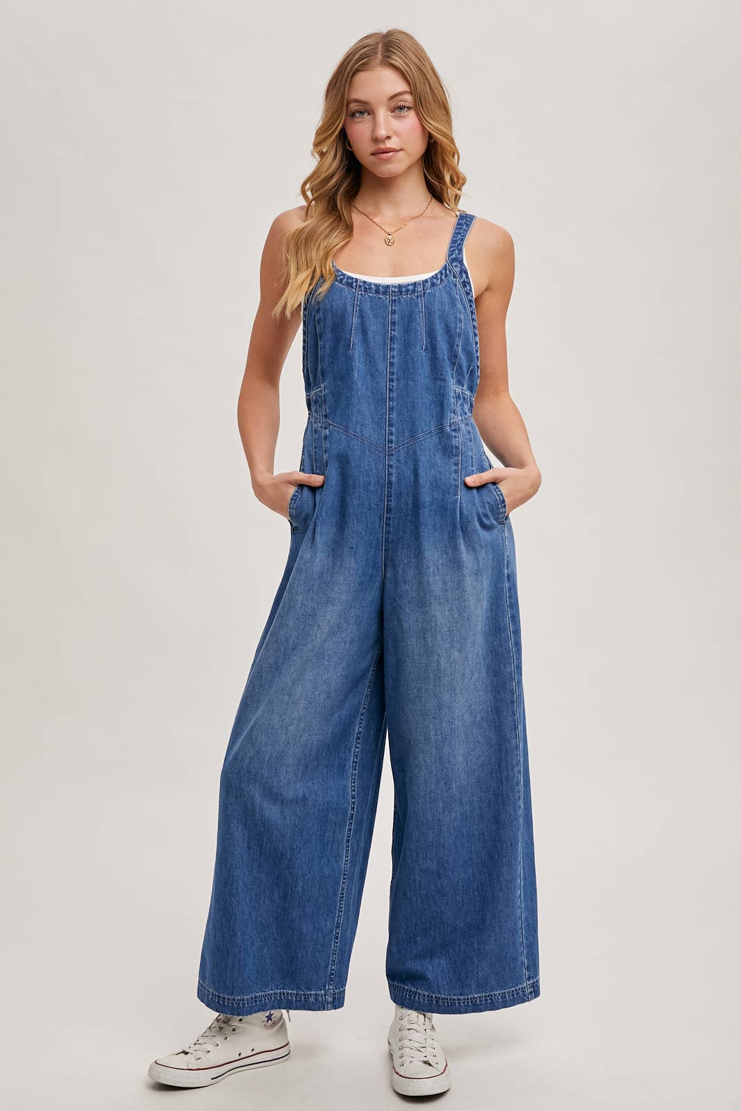 Macie Denim Overall Jumpsuit ( Light Wash)