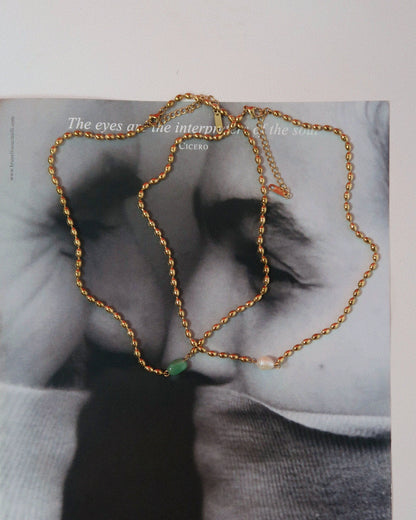 Joey Necklace : Hypoallergenic and Water Resistant (Pearl or Mint)