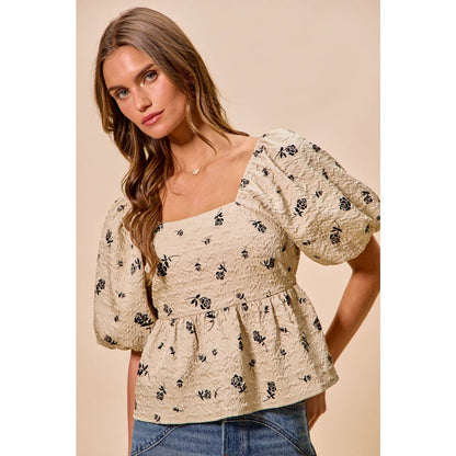 Rose Square Neck Top
