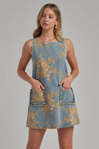 Sidney Scalloped Mini Dress
