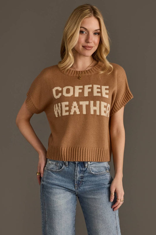 Coffee Weather Short Sleeve Sweater