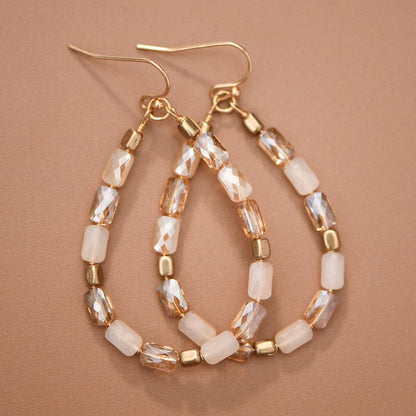 Teardrop  Glass Crystal Earrings -
