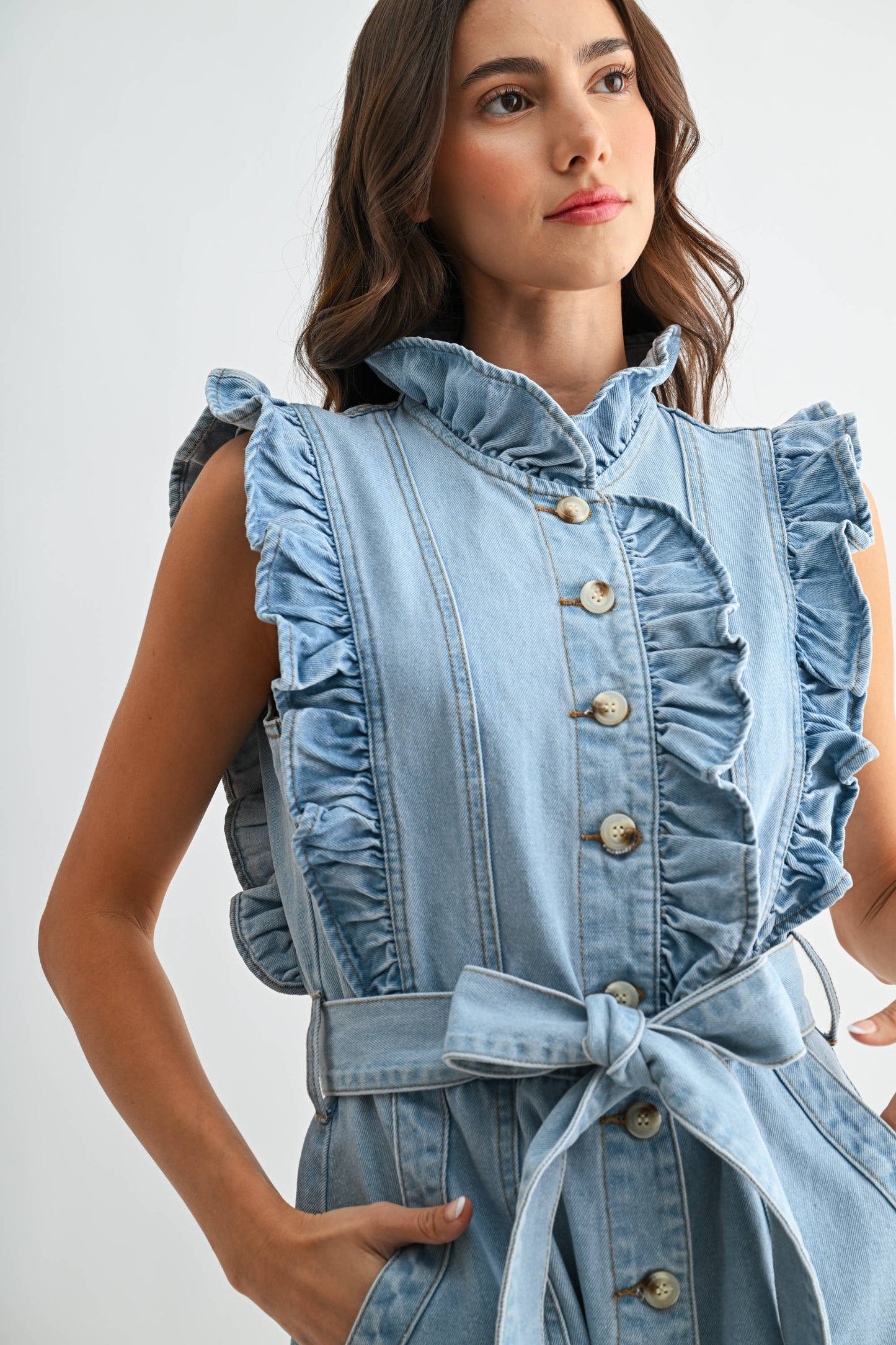 Cecily SLEEVELESS DENIM DRESS