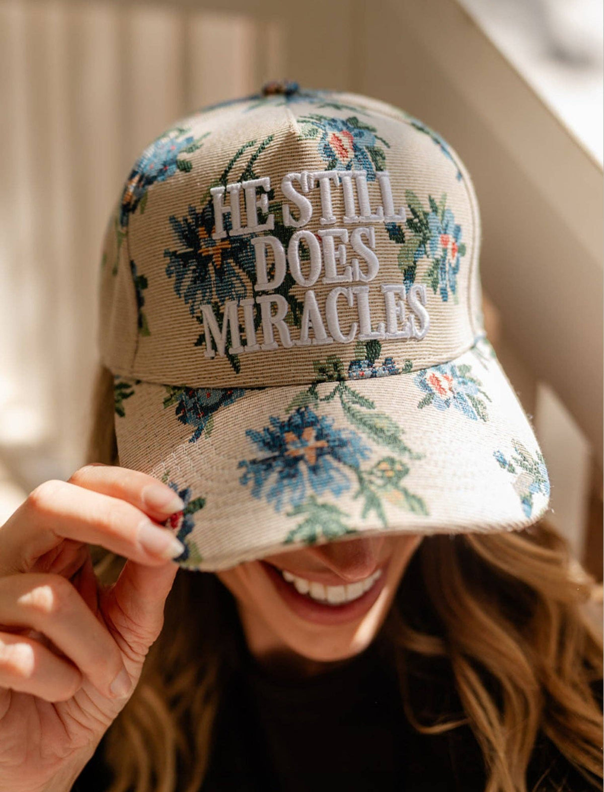 Hat: Floral He still does miracles