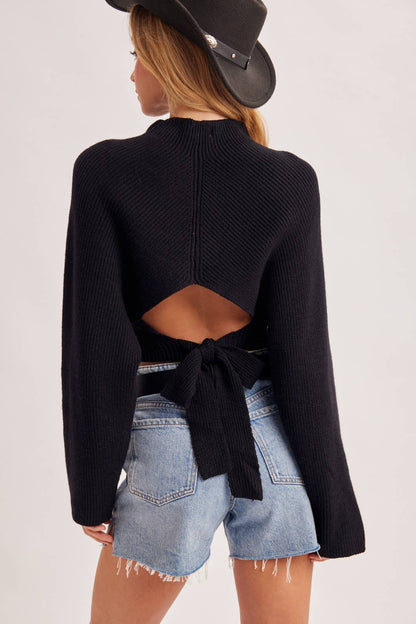 Ivy Open Back Sweater ( Black or Mocha)