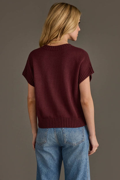 Wine Season Short Sleeve Sweater