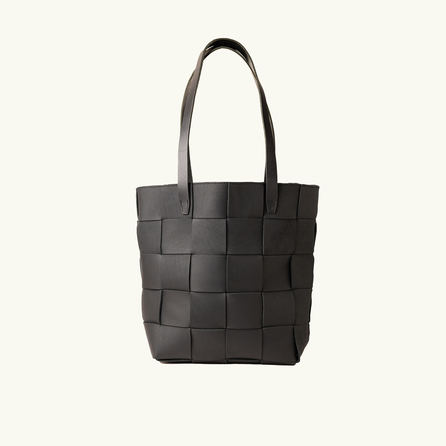 Woven Full-Grain Leather Tote Bag