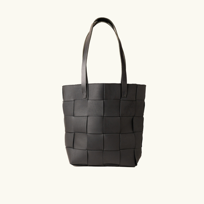 Woven Full-Grain Leather Tote Bag