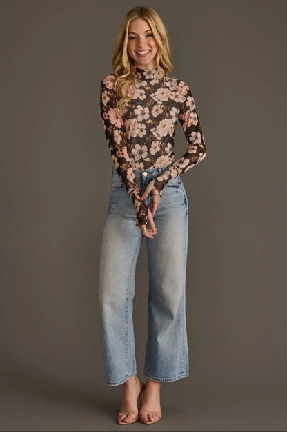 Floral Mesh Top