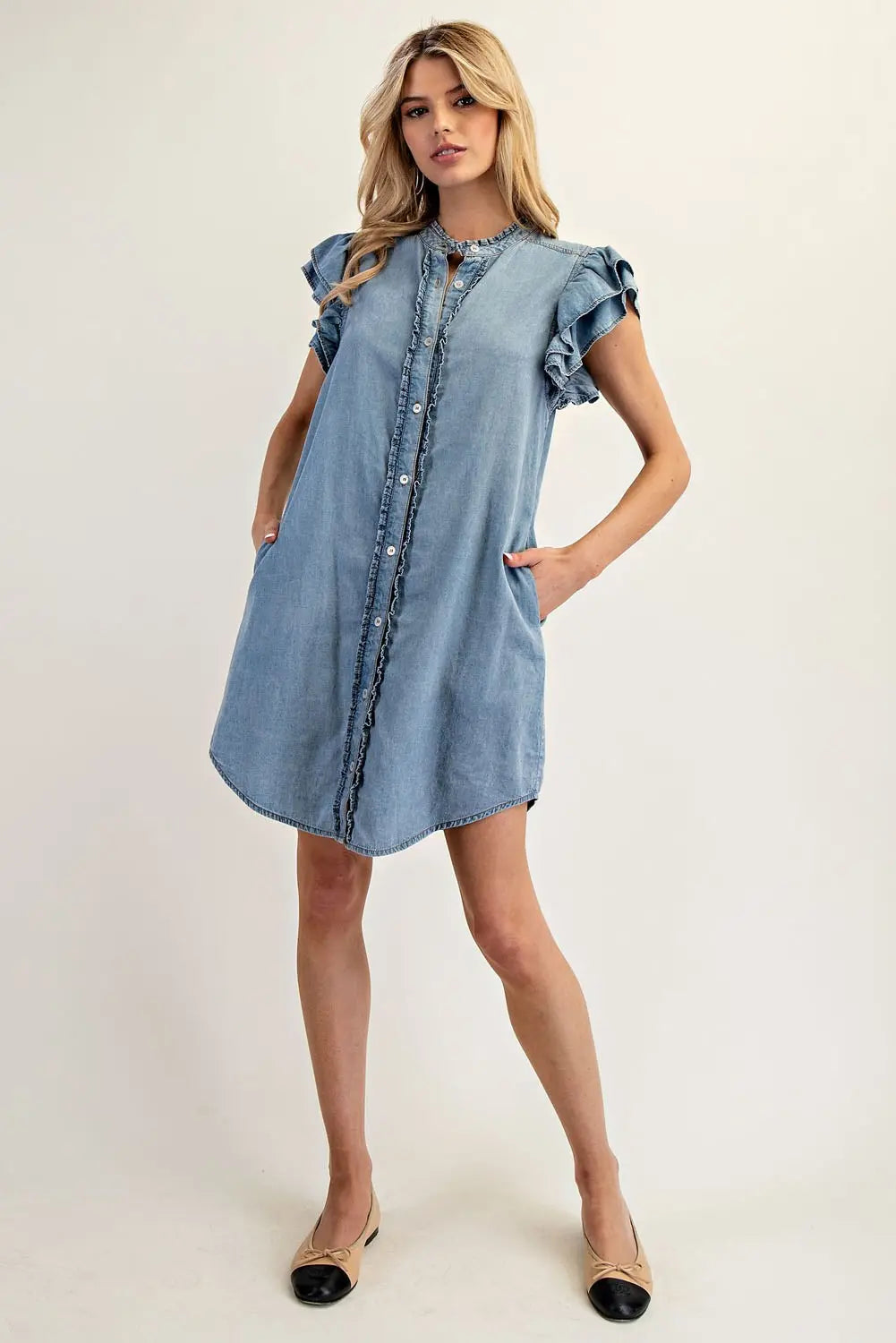 Liv Button Down Denim Dress