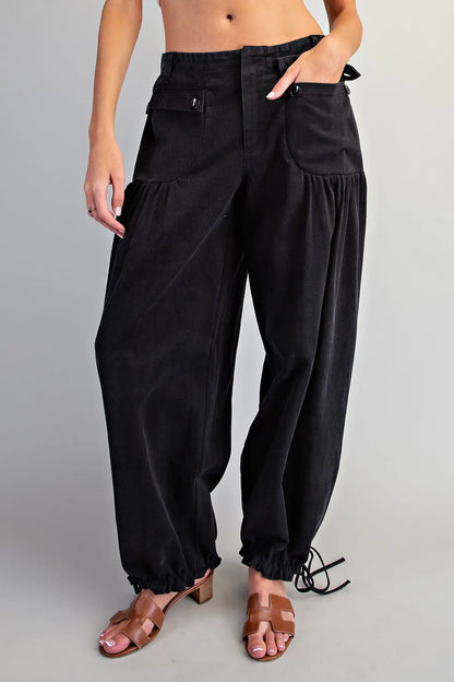 Mandy Mineral Washed Cuff Pants