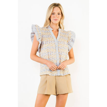 Flora Fluttered Pattern Top