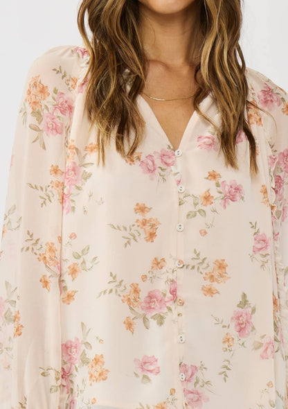 Love stitch Button Blouse