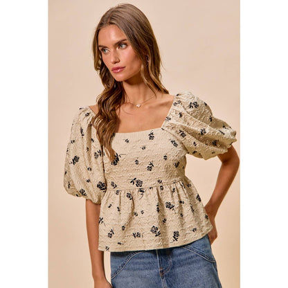 Rose Square Neck Top