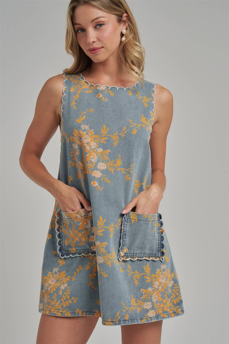 Sidney Scalloped Mini Dress