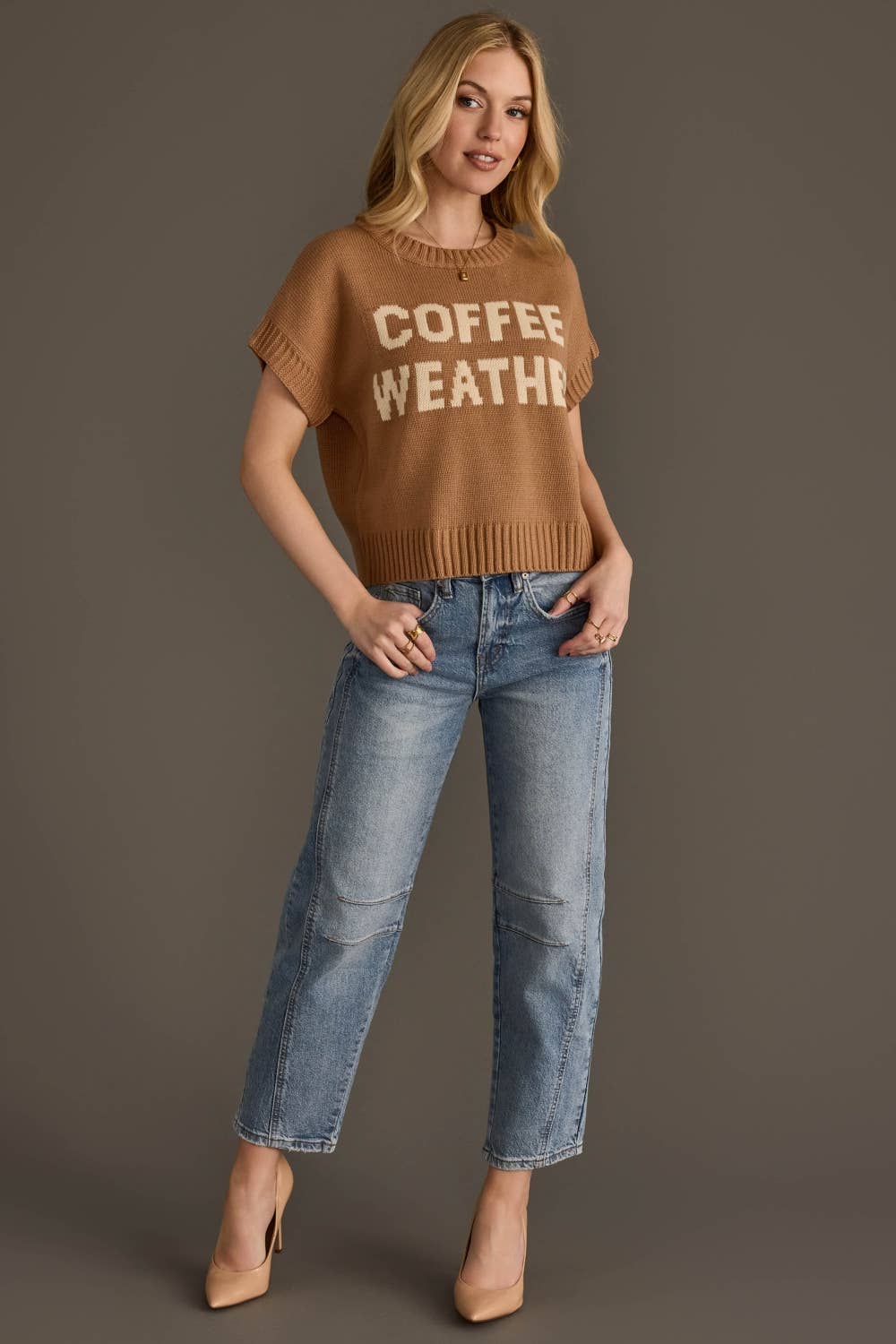 Coffee Weather Short Sleeve Sweater