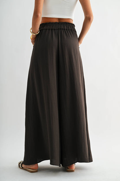 Carrie Wide-Leg Palazzo Brown